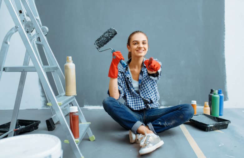 Why Paint a High Stairwell Without a Ladder?